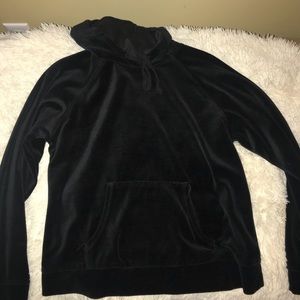 Black velvet hoodie